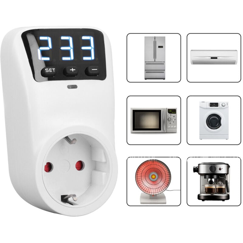 Protecteur de surtension à affichage numérique, prise de protection de tension pour appareil ménager, réfrigérateur, climatiseur, prise ue 230V 16A