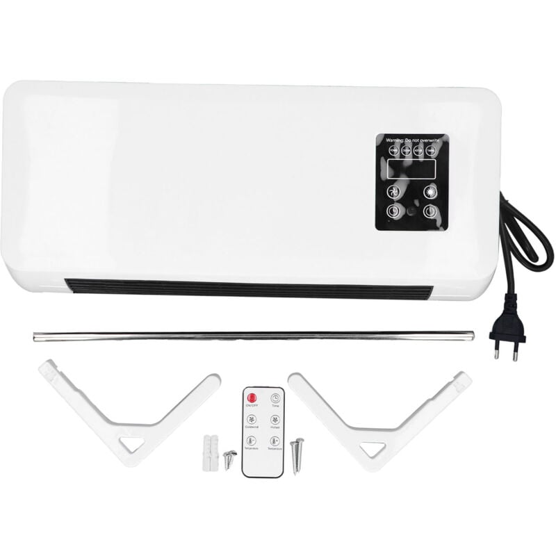Ej.life - Radiateur soufflant Mural Chauffage - 1000 w / 2000 w Oscillation minuterie avec télécommande Blanc