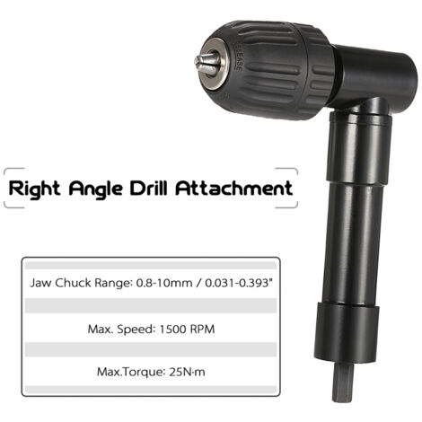 Ej.Life rechtwinkliges Bohrfutter, 90° selbstspannender Adapter für Bohrer, Schraubendreher, Winkelbohrer-Adapter