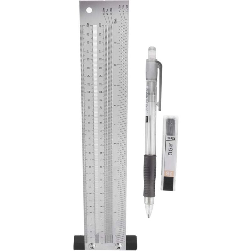 Ej.life - Règle de marquage, règle de marquage en t de haute précision, règle de traçage du bois en acier inoxydable, outil de mesure de jauge de