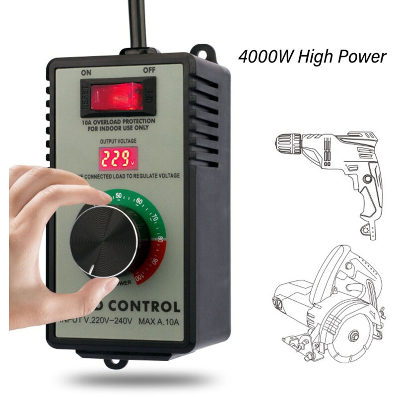 Ej.life - Régulateur de Vitesse, Régulateur D'affichage Numérique électronique, Adapté Pour Perceuse à Main/polisseuse/ventilateur, Commutateur de