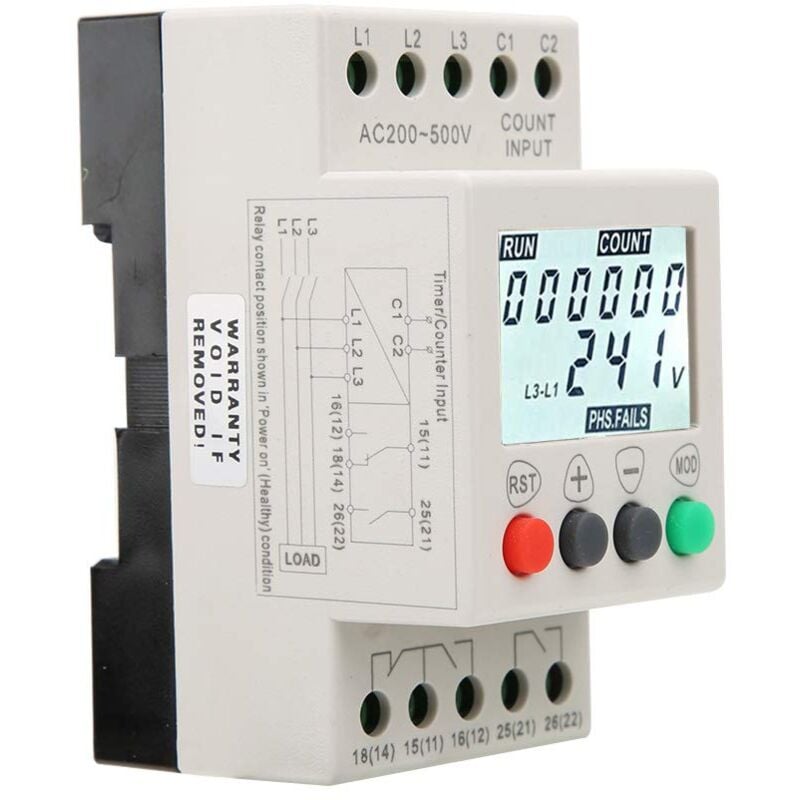 Ej.Life Relais protection tension JVR800-2 relais 3 phases séquence surveillance, Protecteur De Surtension,6A ,250VAC