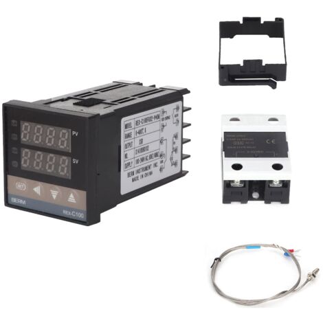 Ej.Life REX-C100 PID-Temperaturregler, digitales Thermostat-Kit AC110V-240V, 0℃400℃, LED-Digital-Temperaturregler mit Alarm