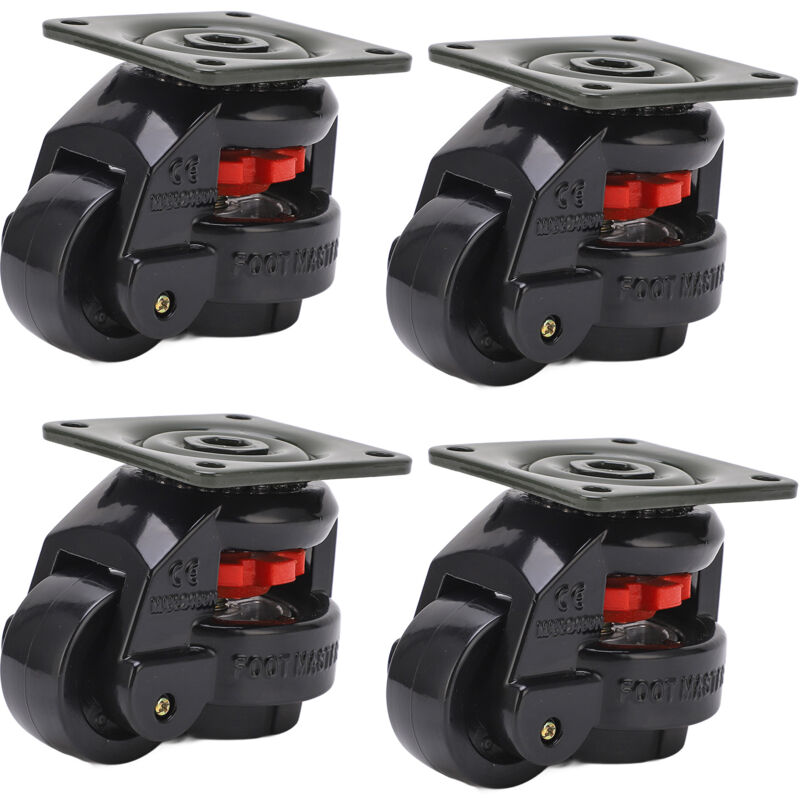 Roulettes Pivotantes 50mm, 250KG/551.16LBS, Roulettes pour Meubles de Nivellement Rétractables Robustes de Rotation à 360°, Roulettes Industrielles