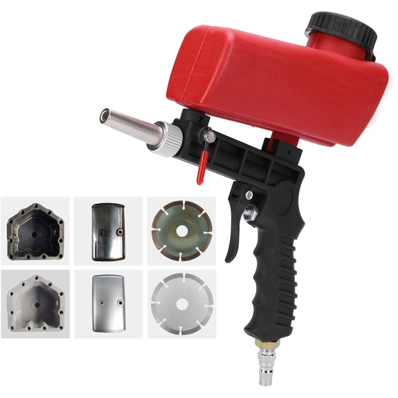 Ej.life - Sableuse Portative, Kit de Pistolet de Sableuse Portable Petite Buse Pistolet de Sablage Pneumatique Sablage au Verre, pour Enlever Les