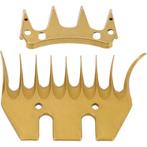 Ej.Life Schafschere, Ersatzklingen, goldfarben, 9 Zähne, gebogen, aus Hartstahl