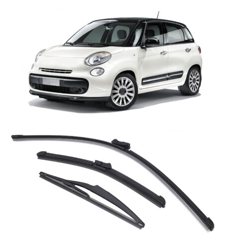 Ej.Life Scheibenwischerblätter Vorne Hinten, Scheibenwischerblätter Vorne Hinten, Weiche Gummi-Windschutzscheiben-Regenbürsten, Ersatz für Fiat 500 500C 500L 2009 Bis 2023