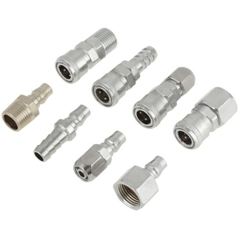 Ej.Life Schnell Kupplungssatz, Fydun 8 STÜCKE BSP 1/2 "Pneumatischer Luftkompressor Schlauch Schnellkupplungs Steckverbindungssatz A