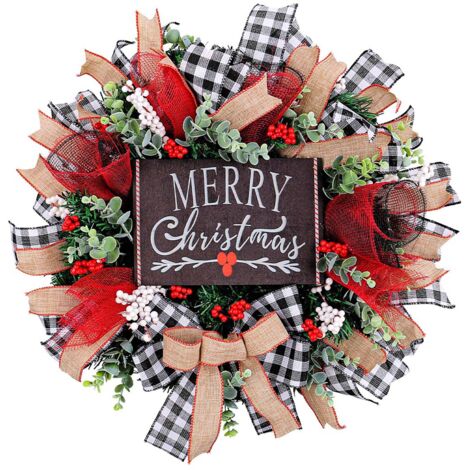 Ej.Life (Schwarzes Buchstabenkarten-Netzband) Weihnachtsbandgeflecht Schwarze Buchstabenkartengirlande Ornamente Weihnachtsgartendekoration Zubehör Kranzdekoration