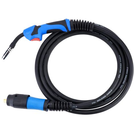 Ej.Life Schweißbrenner MB15AK mit 4 Meter Schlauchpaket Schutzgas CO2 Welding Torch Gun Hals für MIG/MAG Schweißgerät Euro Zentralanschluss Schweissgeräte, gasgekühlt leicht, flexibel