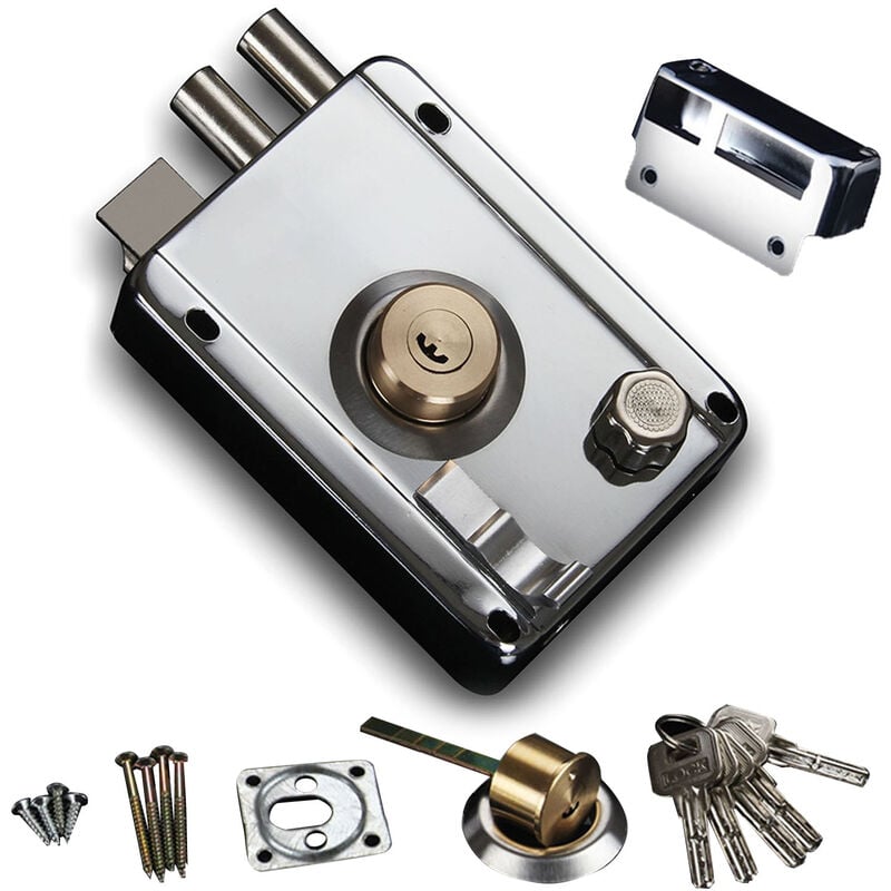 Serrure de Porte Extérieure de sécurité Anti-vol Gauche Serrure de Porte Ouverte avec 5 Clés pour Dortoir à la Maison - Ej.life