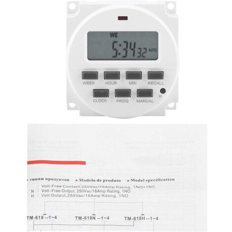 Ej.Life Smart Digital Programmable Outlet Timer, elektrische Zeitschaltuhr für Leuchten, Lüfter, Motoren, Wand-Zeitschaltuhr für Geräte(2)