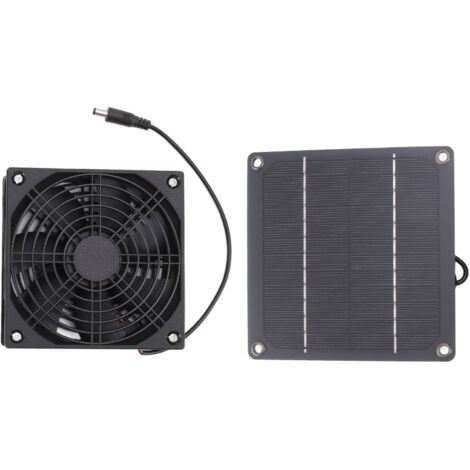 Ej.Life Solar-Abluftventilator 12 V 3 W tragbarer Mini-Ventilator mit wasserdichtem Solarpanel-Ventilator für Hühnerställe, Gewächshäuser, Tierhäuser, Freizeitfahrzeuge