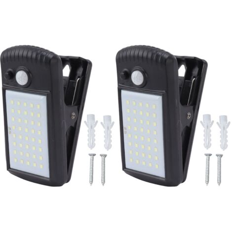 Ej.Life Solar-Clip-On-Leuchten, 2 Modi, Professionelle Handinduktion, 2 Stück Solar-Bewegungsmelder-Deckleuchten für Terrassenzelt Im Freien