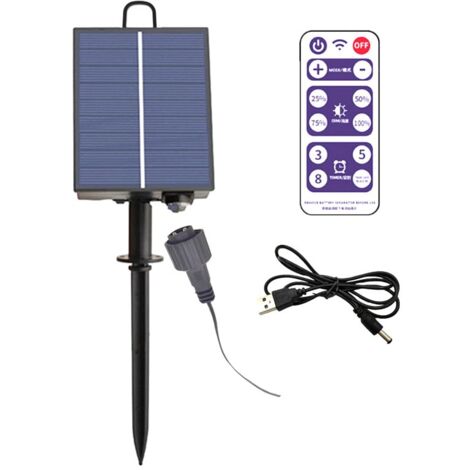 Ej.Life Solar String Light Control Box mit DC-Ladefernbedienung, IP65 Wasserdicht 8 Modi, Zur Steuerung von Solar Gypsophila String Lights (Ausgangsflachdruck 3V)