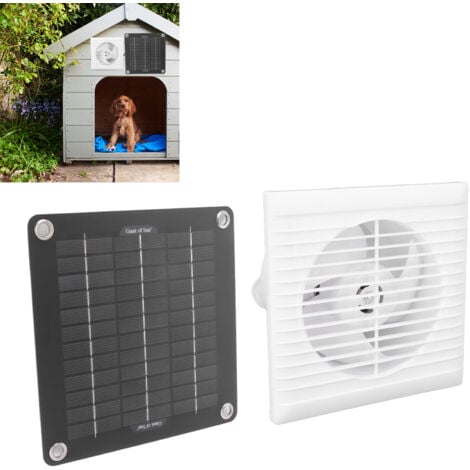 Ej.Life Solarbetriebener Abluftventilator, Solar-Abluftventilator, IP67-Solarventilator, Wasserdicht, 15,2 cm, 10 W, 12 V, Solarpanel-Ventilator für Hühnerstall, Schuppen, Haustierhaus