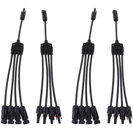 Ej.Life Solarpanel-Photovoltaik-Zweig-Parallelkabel, 1000-VDC-Solardraht-Stecker, Buchse, 30 A, IP67, PPO, UV-Beständigkeit für Stromerzeugungssystem (PV-LTY4)