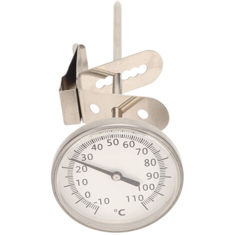 Ej.Life Sonden-Ofenthermometer, -10 °C Bis 110 °C Großes Zifferblatt Design Edelstahl-Sonden-Nahrungsmittelthermometer Küchenthermometer mit Abnehmbarer Klemme für Geflügel, Braten, Backen