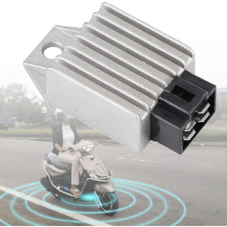 Ej.Life Spannungsregler 12v Roller, Spannungsregler Gleichrichter universeller 4-Pin 12V-Stecker Spannungsgleichrichter für Roller, Moped, ATVs, Gokarts, Buggie mit GY6-Motor 50cc bis 150cc