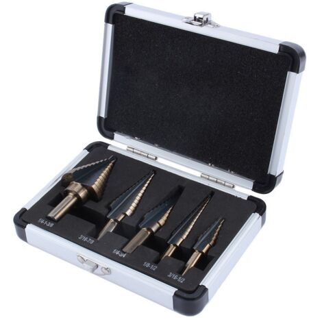 Ej.Life Stufenbohrer, 50-tlg. Classic Titan-Stufenbohrersatz Stufenbohrer für Metall, 3-seitiger Schaft/Sechskantschaft, zweischneidige Ausführung