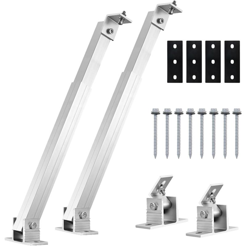 Ej.life - Support Panneau Solaire, Fixation Panneau Solaire, Support Panneau Solaire Sol en aluminium, Angle Ajustable , Upport De Panneau Solaire