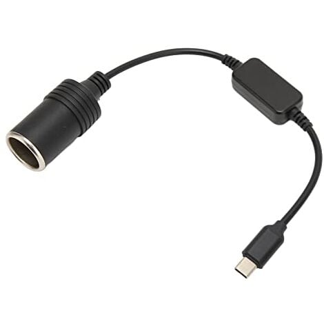 Ej.Life Sxhlseller 5V USB C auf Zigarettenanzünder Adapter, 11,8 Zoll 5V USB C Stecker auf 12V Zigarettenanzünder Buchse Konverter Plug and Play, USB Stecker auf Buchse Zigarettenanzünder Konverter