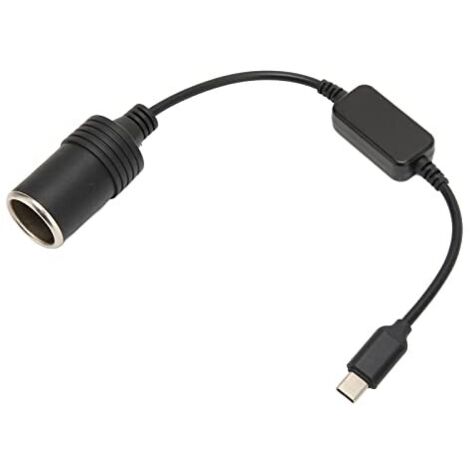 Ej.Life Sxhlseller 5V USB C auf Zigarettenanzünder Adapter, 11,8 Zoll 5V USB C Stecker auf 12V Zigarettenanzünder Buchse Konverter Plug and Play, USB Stecker auf Buchse Zigarettenanzünder Konverter A