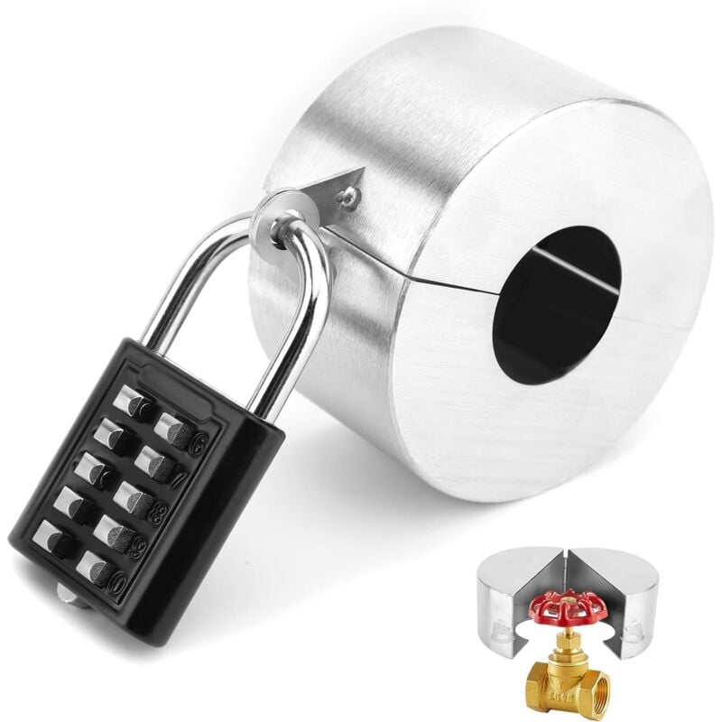 Système de verrouillage de robinet extérieur - Dispositif de verrouillage de vanne en acier inoxydable - Empêche le vol d'eau par couvercle et