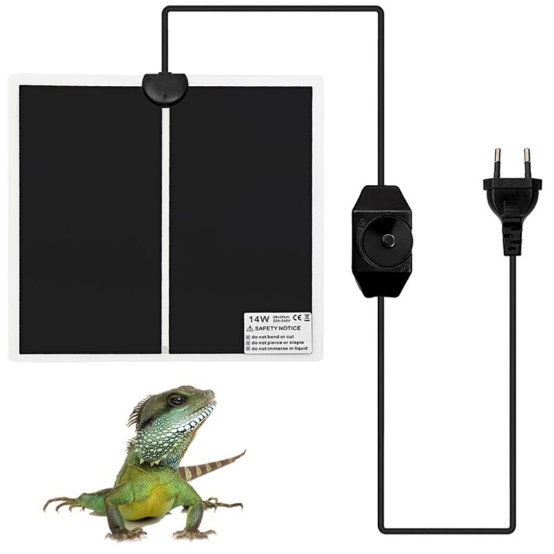 Ej.Life Tapis Chauffant Reptile, Coussin Chauffant Terrarium Réglable avec Contrôle De La Température pour Reptiles -Tortue, Serpents, Lézards,