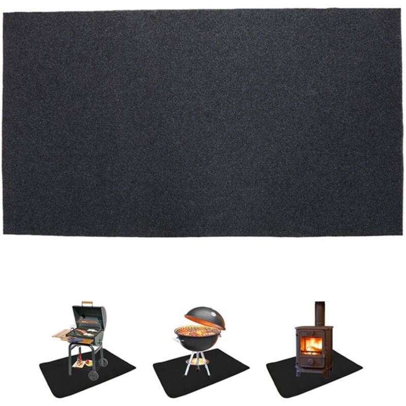 Ej.life - Tapis de Protection pour Barbecue Ignifuge - Grand Tapis de Protection Contre Le feu - Résistant à la Chaleur - pour brasero et poêle - 124