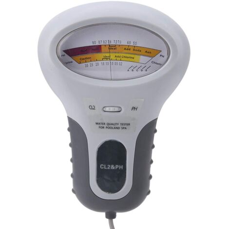 Ej.Life Testeur de Chlore et de pH CL2,Testeur Numérique LCD Multifonction,Testeur de Niveau de Chlore avec Sonde,Pour La Piscine et Le Spa