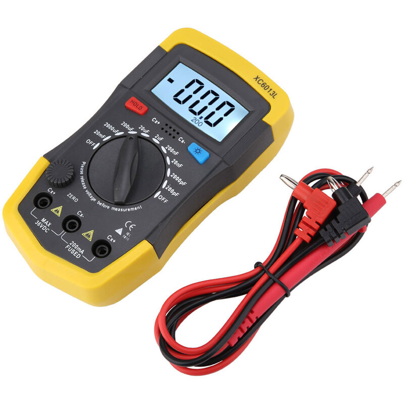 Ej.life - Testeur de condensateur numérique, testeur de condensateur numérique lcd 0.1pF-20000uF, testeur de condensateur mF uF compteur de