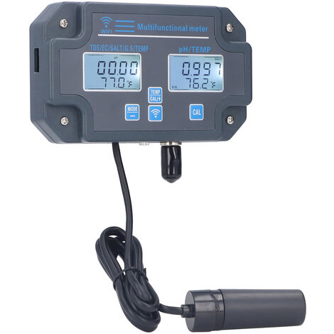Ej.Life Testeur de Qualit de L'eau,6 en 1 PH EC TDS SALT GS Compteur de Temprature sans Fil App Tlcommande Moniteur D'eau Multi-paramtres pour Eau Potable,Piscine,Aquarium,Aquarium,Culture(2)