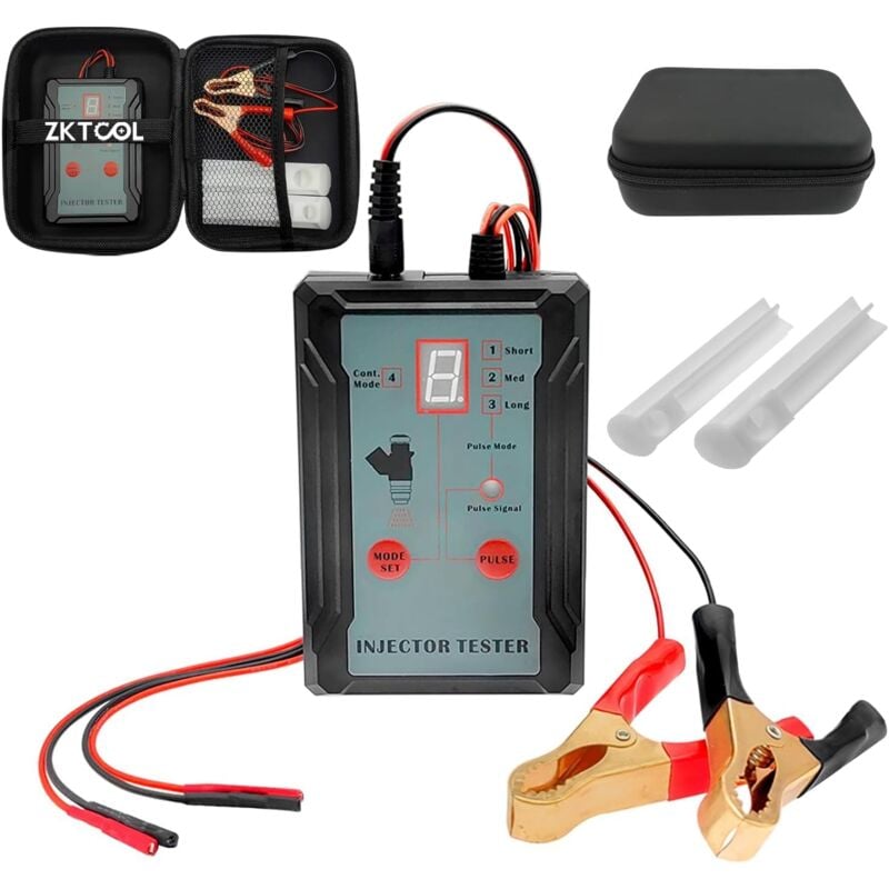 Ej.life - Testeur d'injecteur,Kit de testeur et de nettoyeur d'injecteur de carburant avec 2 adaptateurs, 8 modes d'impulsion Testeur d'injecteur de