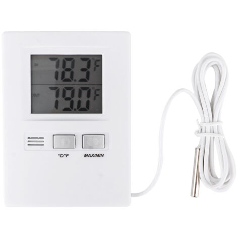 Ej.Life Thermometer Kühlschrank Temperatur Meter Tester Innenraum Außenzimmer LCD Digital Indoor & Outdoor Batteriebetrieben mit Sonde