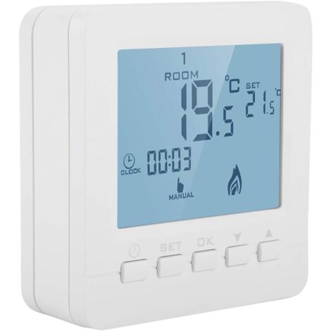 Ej.Life – Thermostat programmable sans fil RF 230V – Matériau PC ignifuge – Programmation hebdomadaire – Mode vacances – Précision 0,5℃ - AC230V