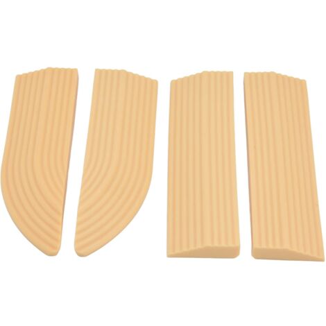 Ej.Life TOPINCN 4PCS Übergangsschwellenrampe für eine Türschwelle, Universelle Kehrmaschine Türschwelle Treppenrollstuhl Türschwellenfreie Montage Türschwellenschutz aus Gummi(Beige) A