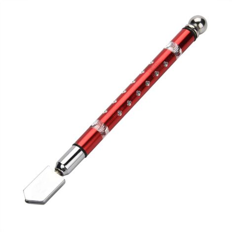 Ej.Life Tragbarer Handrad-Glasschneider – Rutschfester Griff, Hartmetallspitze, Schnell Schneidendes Glasschneidewerkzeug für 3–15 Mm Glasschneiden (Rot)