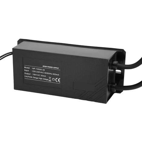 Ej.Life – Transformateur électronique néon 10KV 30mA – Protection contre surcharges – Faible interférence électromagnétique – Longueur de charge 4-10m - NP-10000-30