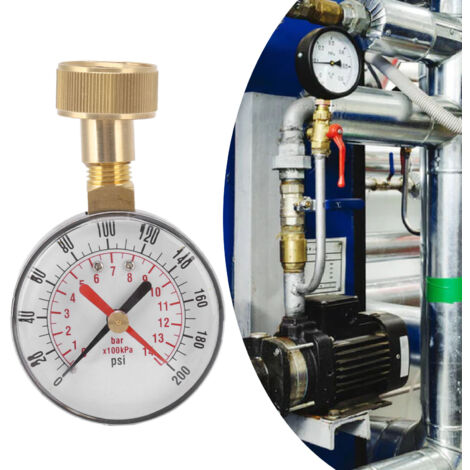 Ej.Life Universelles Wasserdruckmessgerät, Klares Schild aus Eisen und Aluminiumlegierung, Wasserdruckmessgerät für Bewässerungsgeräte