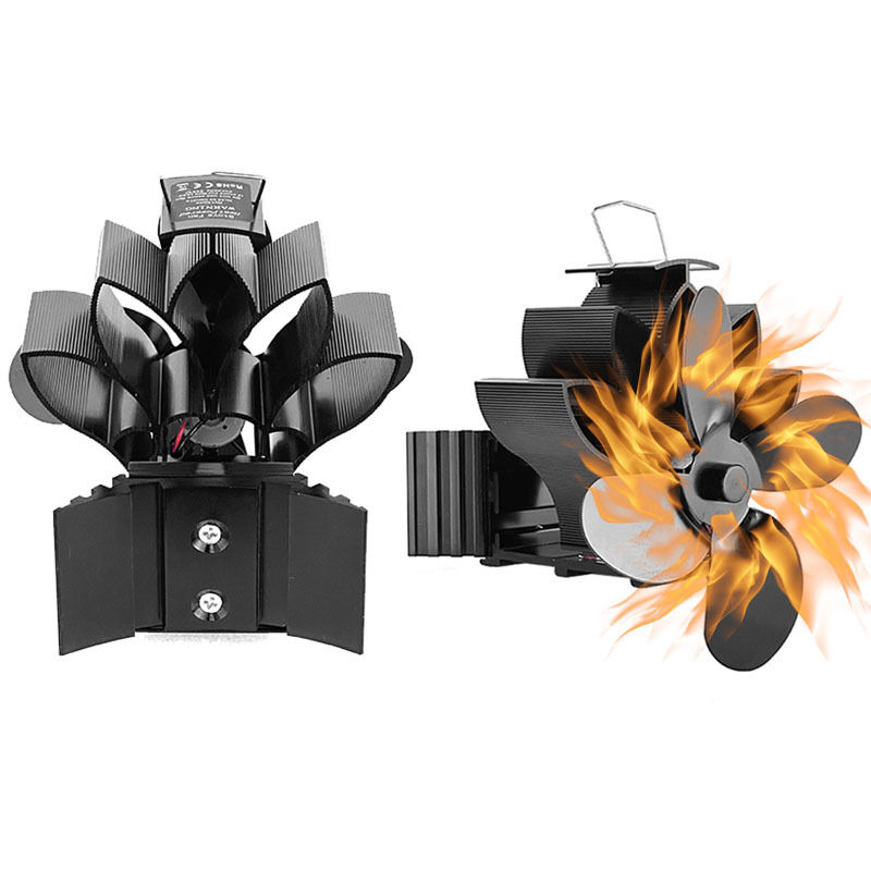 Ej.Life Ventilateur Poele à Bois, Amélioration Alimenté à la Chaleur Ventilateur Cheminee, Silencieux pour Brûleurs à Bois Tuyau de Poêle