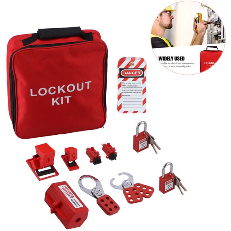 Verrouillage de disjoncteur, Kit de verrouillage électrique Verrouillage de sécurité portable pour moraillon industriel - Ej.life