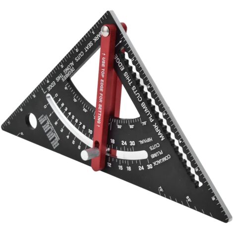 Ej.Life Verstellbares Dreiecklineal Holzbearbeitungs-Layout-Tool Bewegliche Aluminiumlegierung