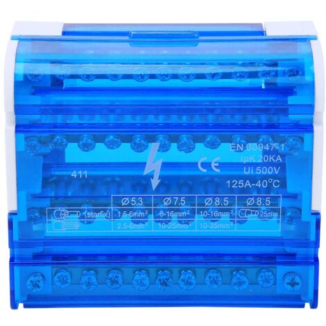 Ej.Life Verteilerkastenverbinder DIN Schienenverteilerklemmen 411 Verteilerkasten DIN Schienenverteilerklemme 4 Stufig Einphasig für Die Elektrotechnik