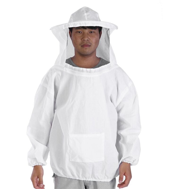Ej.life - Veste Apiculteur Professionnel Bee Protection Suit avec Voile d'escrime Blanc