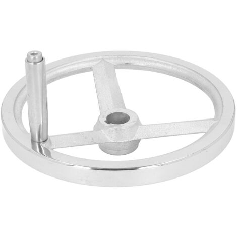 Ej.Life Volant de Meuleuse, Volant de Tour de Diamètre Extérieur de 250 Mm Facile à Assembler en Fonte à 3 Rayons Chromée avec Trous de Vis pour Outil électrique