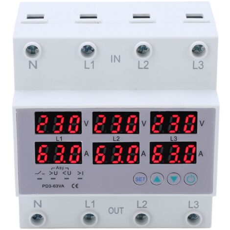 Releu digital de protectie tensiune, Sinotimer, reglabil intr 1- 63A