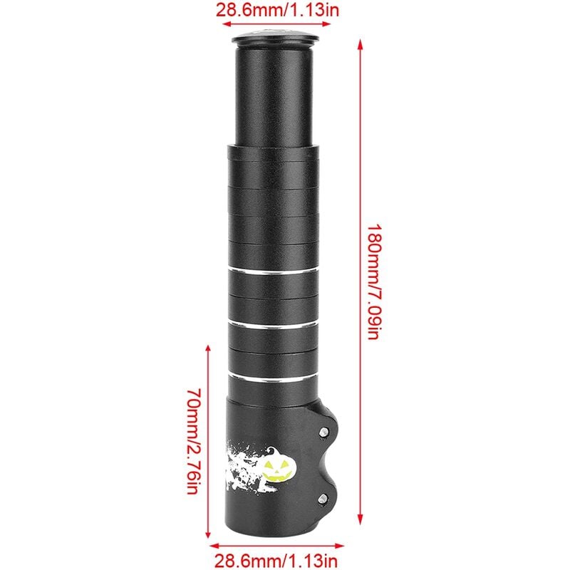 Ej.life - Wake Bike Fork Stem Extender Extension Vélo Vélo Rehausseur Guidon Riser Adaptateur (180mm)