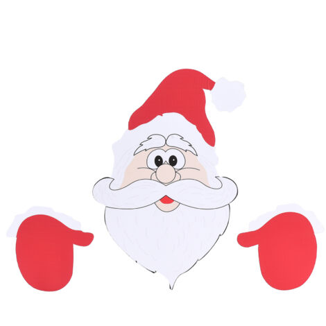 Ej.Life Weihnachtsmann mit doppelseitig klebender Wand, Weihnachts-Rentier-Zaundekoration (30 x 21 x 2,80)