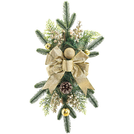 Ej.Life Weihnachtstreppen-Hängegirlande, 60 cm, nordische Weihnachtsdekoration, Heimszenen-Layout, Weihnachtstreppendekoration (weiß)